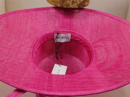 Maddox Occasion Hat Wide Brim Slim Bow MAGENTA