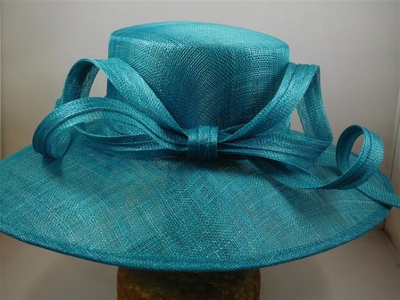 Maddox Occasion Hat Wide Brim Slim Bow MALLARD