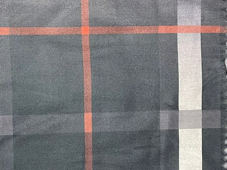 Onkar wolmix Sjaal Tartan Zwart Grijs Rood