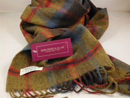 john hanly irish wool scarf medium rust brown red plaid