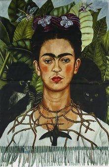 onkar sjaal wolmix frida kahlo zelfportret met doornenhalsband