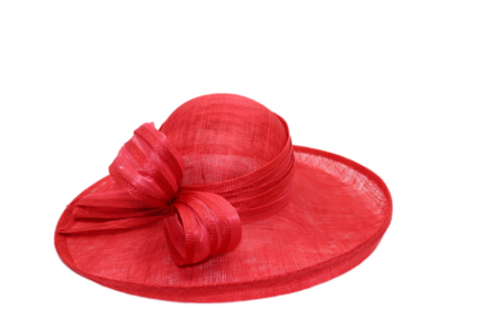 maddox occasion hat bow and pen sinamay tulip red