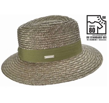 Seeberger Fedora Bandstro Olive