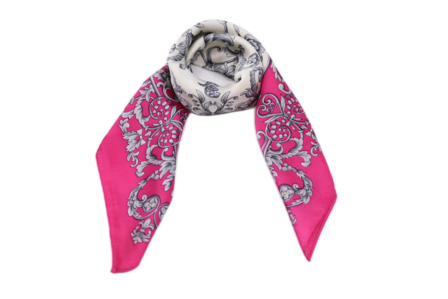 onkar zomer neckerchief sjaal pandas and cats satijn fuchsia