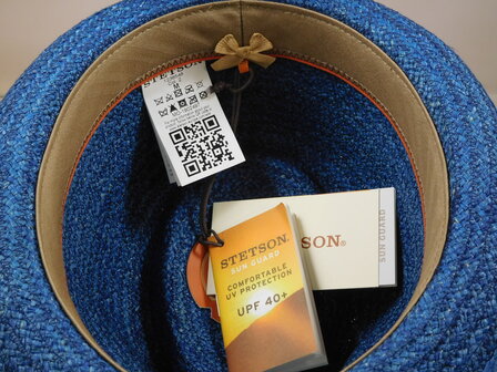 STETSON CANTALO TRILBY RAFFIA STROHOED BLAUW