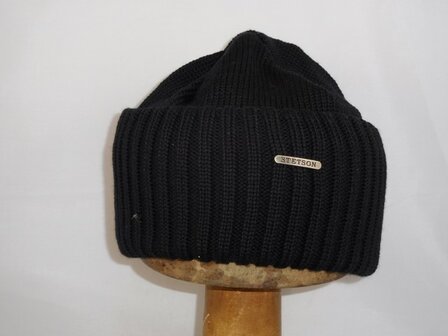 stetson beanie northport merino wool knit black