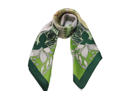 onkar neckerchief sjaal clover satijn green