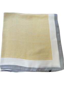 onkar neckerchief satijn pied de poule yellow and grey