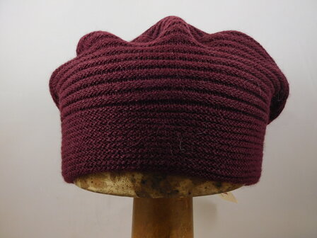 bronte muts faraona alpaca wol mix dubbelgebreid bordeaux