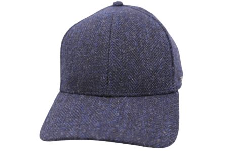 stetson baseballcap wool herringbone navy