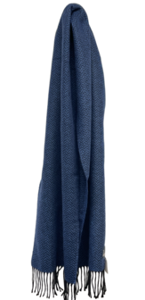 panizza sjaal spinato visgraat donkerblauw