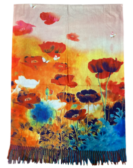 onkar painting sjaal wolmix poppy field 