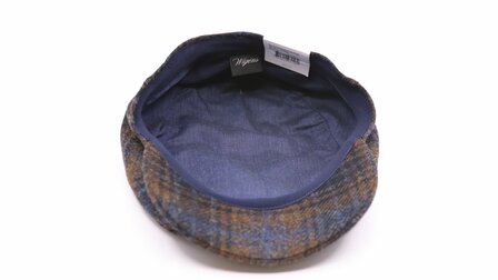 wigens ivy contemporary flat cap new wool tartan blue brown