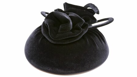 jos van dijck occassion fascinator petit dopje velvet dubbele roos zwart