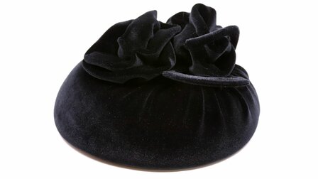 jos van dijck occassion fascinator petit dopje velvet dubbele roos zwart