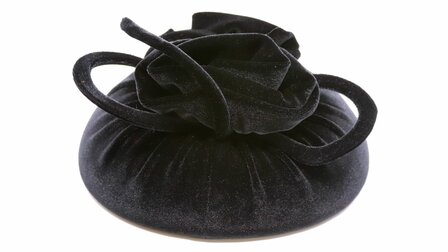 jos van dijck occassion fascinator petit dopje velvet dubbele roos zwart