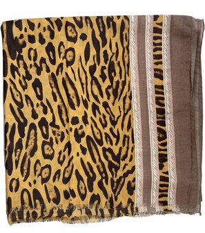 onkar sjaal animal print viscose taupe