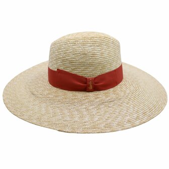 borsalino fedora sophie bandstro naturel en burnt orange