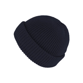 fiebig beanie muts soft merino wol navy