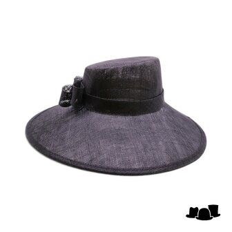 maddox occasion hat asymmetric bol sinamay dubbel strik black