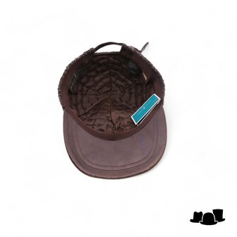 alfonso deste baseball cap zwart met afwerking bruin