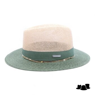 seeberger fedora two tone chain linen grass green