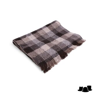 alfonso deste sjaal wol tartan bruin en beige