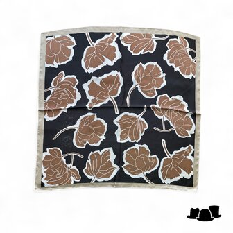 onkar neckerchief satijn flower taupe en zwart