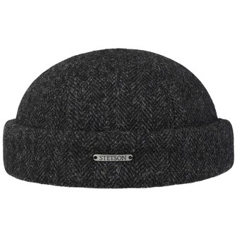 stetson docker wool herringbone dark grey