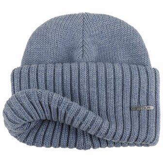 stetson beanie northport merino wool knit pale blue