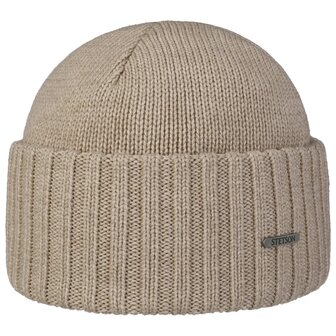 stetson beanie northport merino wool knit light hazel