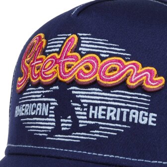 stetson trucker cap cotton neon american heritage blue