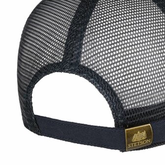 stetson trucker cap cotton brushed twill vintage navy gun metal