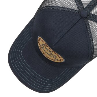 stetson trucker cap cotton brushed twill vintage navy gun metal