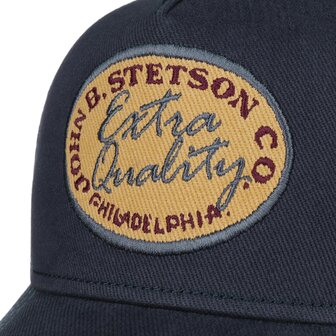 stetson trucker cap cotton brushed twill vintage navy gun metal