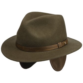 stetson traveller outdoor woolfelt earflaps serpent taupe