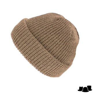 fiebig beanie muts gemeleerd merino wolmix beige