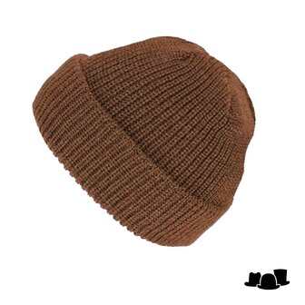 fiebig beanie muts gemeleerd merino wolmix rust