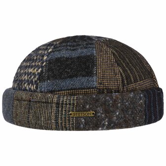 stetson docker wolmix patchwork donkerblauw bruin