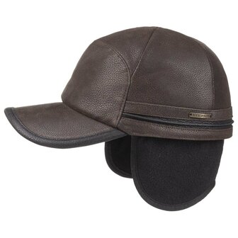 stetson baseball cap cowhide oorklep bruin