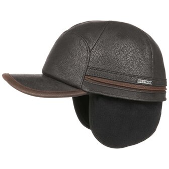 stetson baseball cap cowhide oorklep zwart