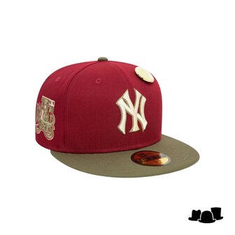 new era ny yankees mlb contrast pin dark red 59fifty fitted cap