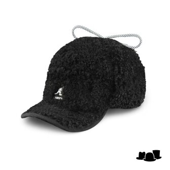 kangol flat cap utility faux shearling black