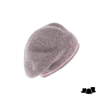 fiebig baret gebreid wolmix mauve