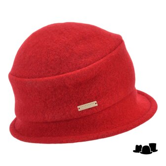 seeberger cloche softvilt boiled wool flame red