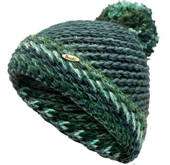 bronte muts tabitha pompom acryl mix green