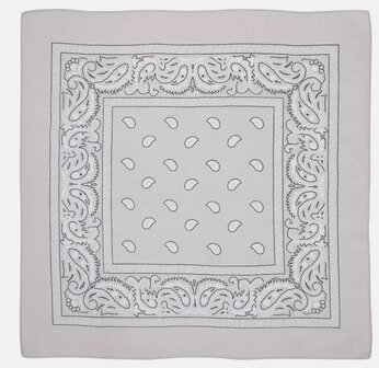 onkar bandana boeren zakdoek paisley lichtgrijs