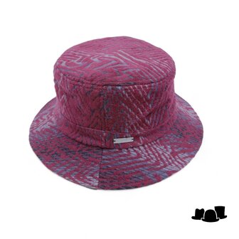 seeberger bucket hat wolmix grafische print bordeaux