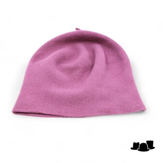 kopka roll up baret wolvilt mauve