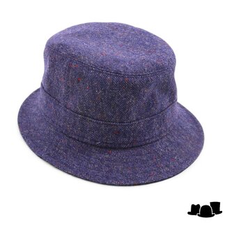 portaluri tweed bucket wol blauw spikkel 